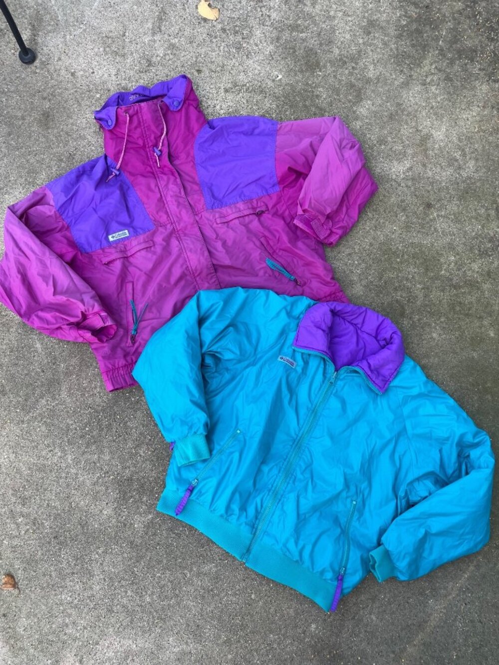 Vintage 90s Columbia 3-in-1 Colorblock Ski Jacket Purple Teal Gorpcore L READ
